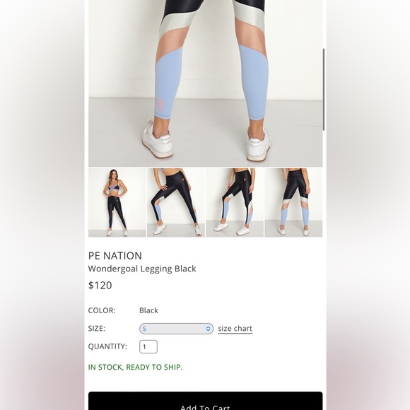 PE NATION Wondergoal Legging Black NWOT - Picture 5 of 11